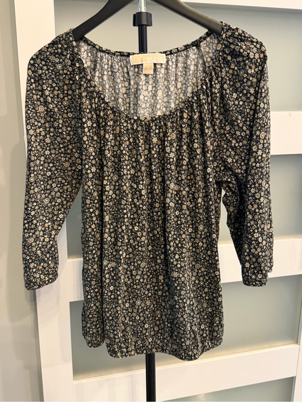 Michael Kors Black Floral Peasant